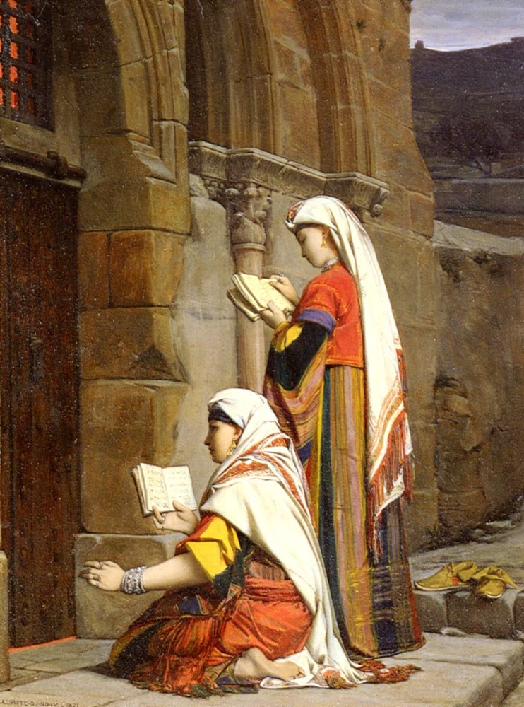 Chretiennes Au Tombeau De la Vierge, Jerusalemin kristityt naiset Neitsythaudalla, Jerusalem tekijältä Jean Jules Antoine Lecomte du Nouy