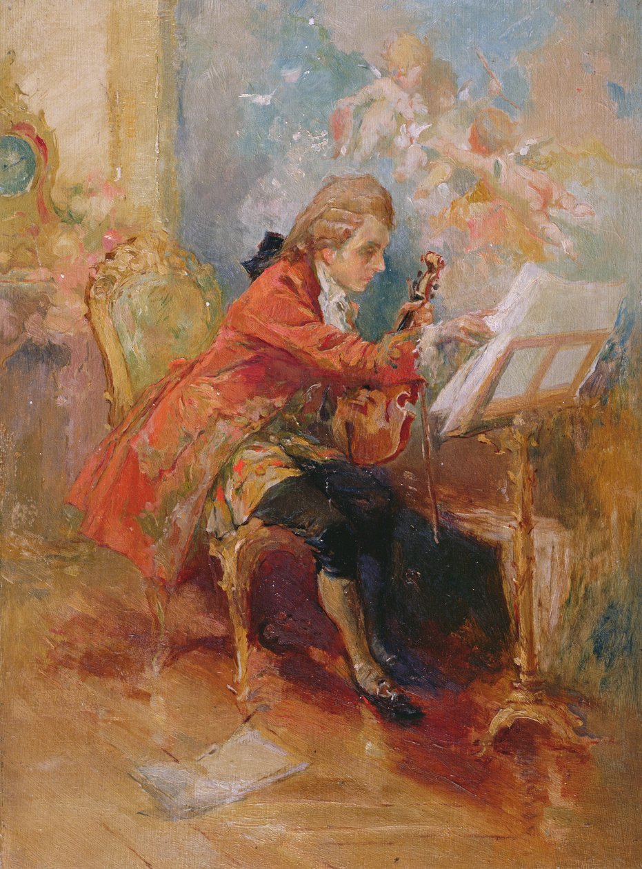 Mozart soittaa viulua tekijältä Jean Louis Ernest Meissonier