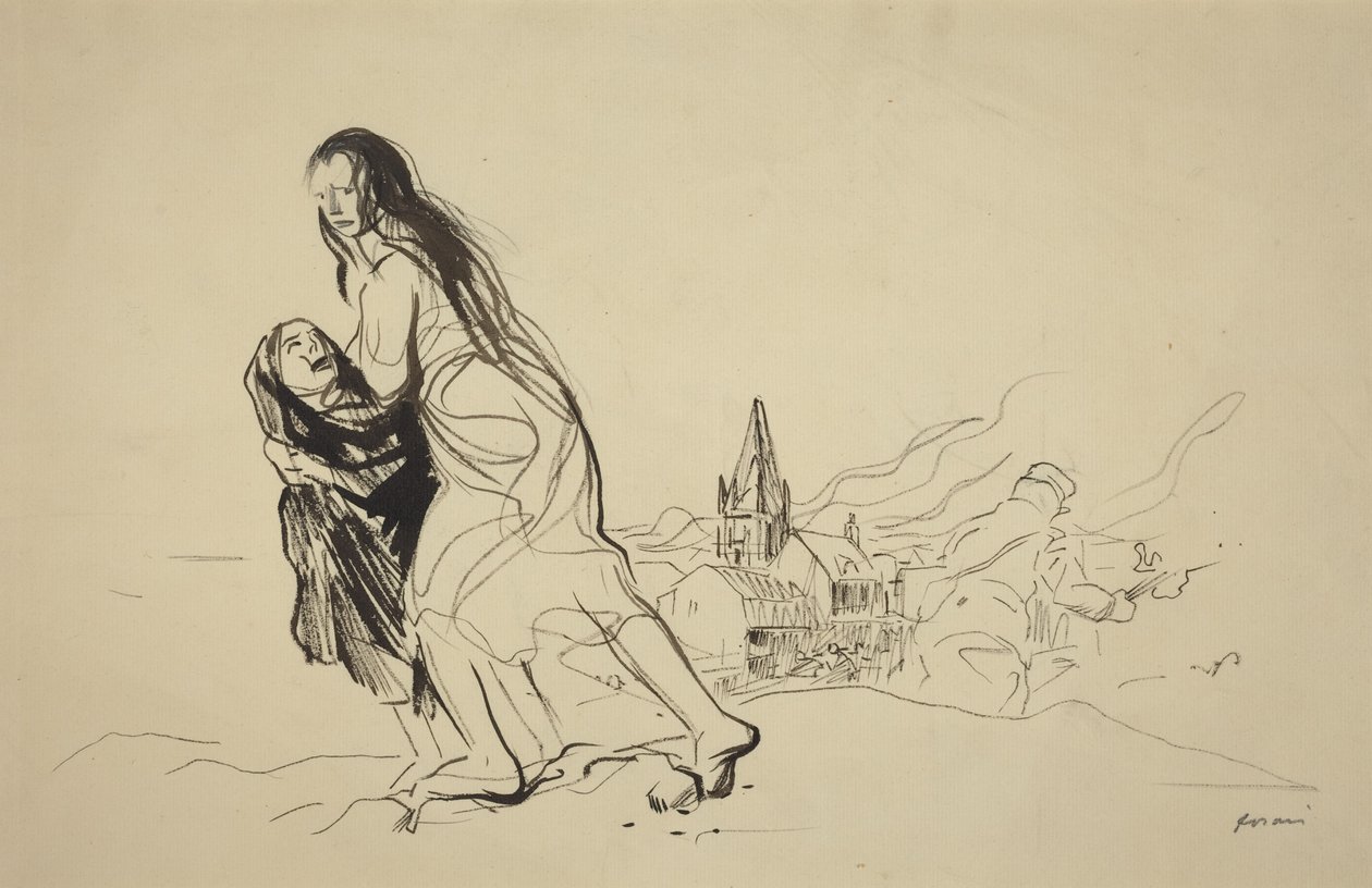 Douain jälkeen, luultavasti 1918 (tussi paperille) tekijältä Jean-Louis & Caran D