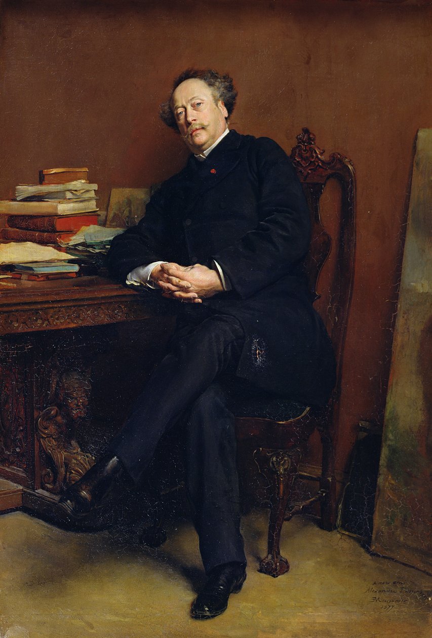Alexander Dumas Fils (1824-95) 1877 (öljy kankaalle) tekijältä Jean Louis Ernest Meissonier