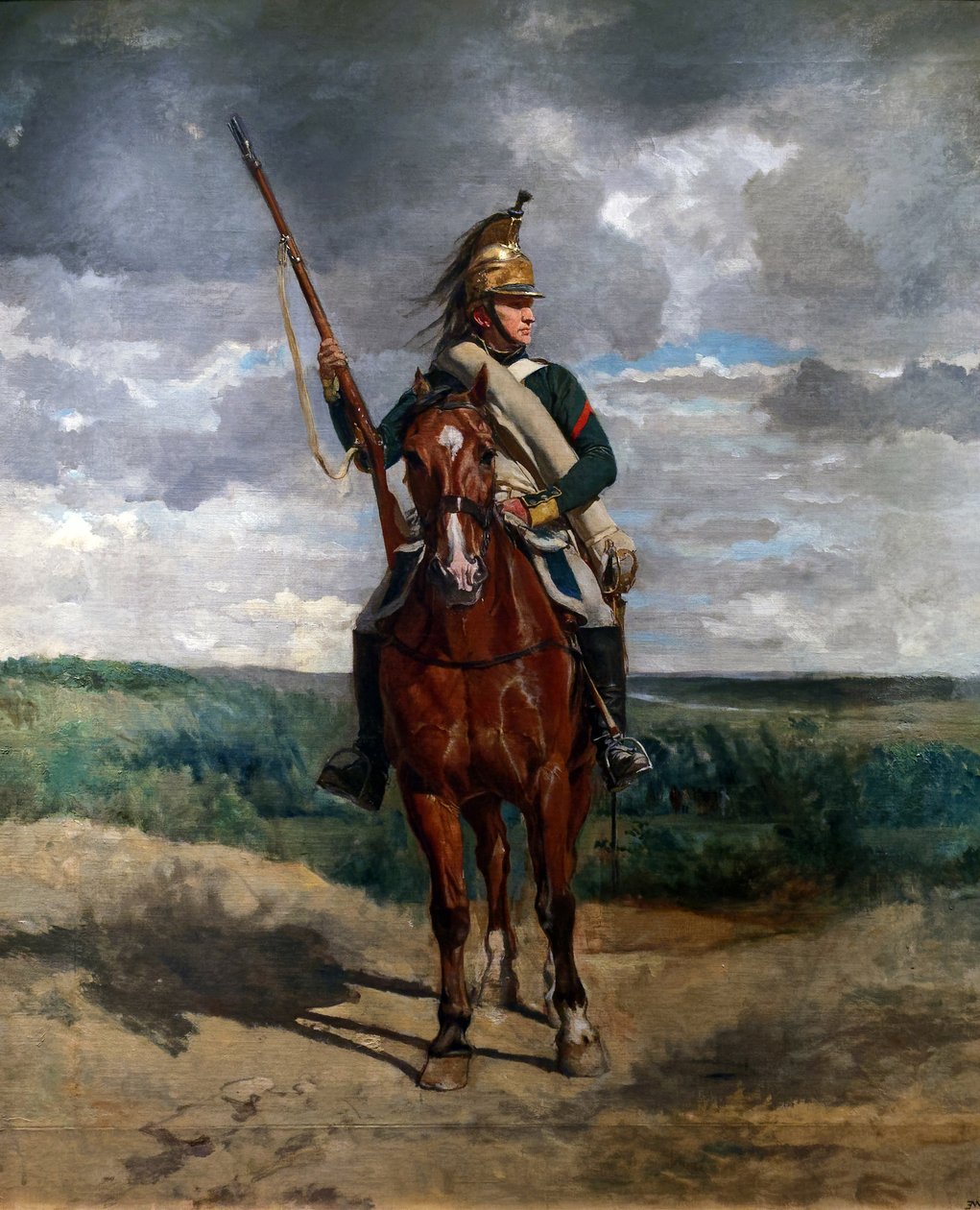 Lohikäärme esillä maaseudulla, n. 1876 (öljy kankaalle) tekijältä Jean Louis Ernest Meissonier