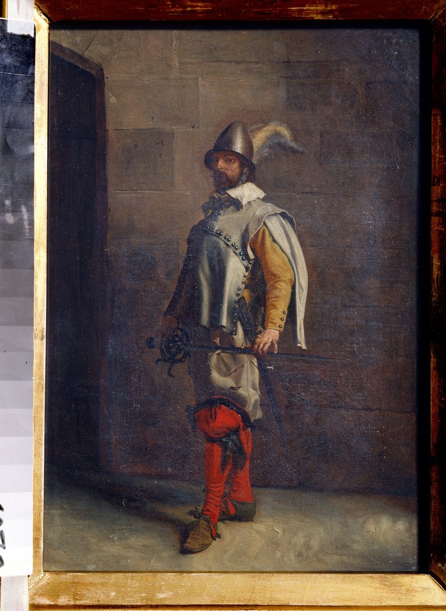 Hugenotti (A hugenotti). Protestanttinen ranskalainen kalvinisti uskonnonsotien aikana. Ernest Jean Louis Meissonierin (1815-1891) maalaus. Öljy kankaalle. Ranskalainen taide. Valtion taidemuseo, Tula (Tulan kansallismuseo, Venäjä) tekijältä Jean Louis Ernest Meissonier