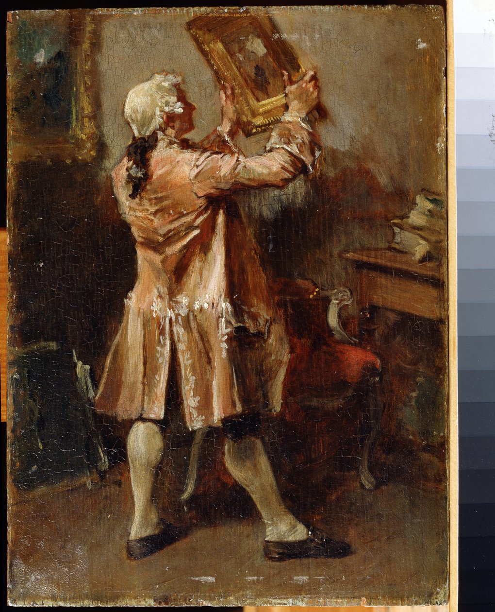 Maalauksen ystävä. (Maalauksen ystävä). Ernest Jean Louis Meissonierin (1815-1891) maalaus. Öljy puulle, ranskalainen taide. Alueellinen taidemuseo, Chernigov tekijältä Jean Louis Ernest Meissonier