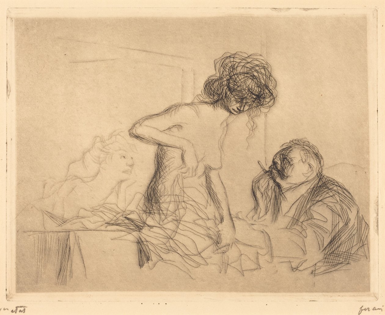Yksityisvastaanotolla (1. kuva) (In a Private Room) (first plate) tekijältä Jean-Louis Forain