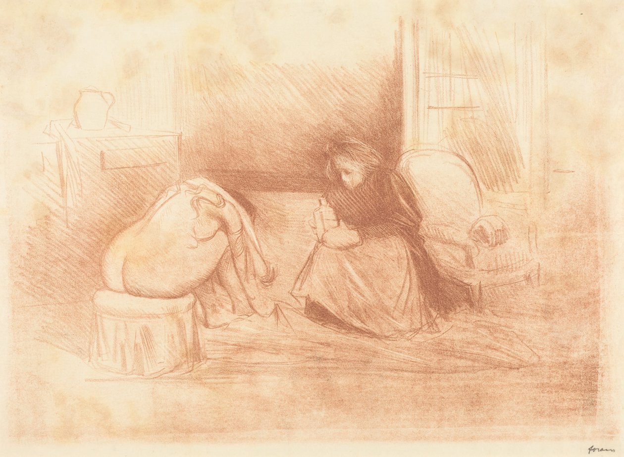 Frau bei ihrer Toilette mit ihrer Zofe (zweite horizontale Platte) tekijältä Jean-Louis Forain