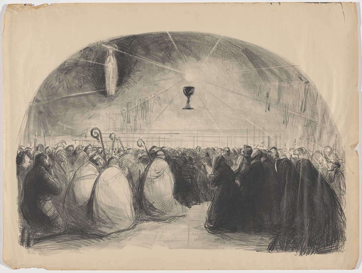 Lourdes, 1914, 25. kansainvälinen eukaristinen kongressi tekijältä Jean-Louis Forain