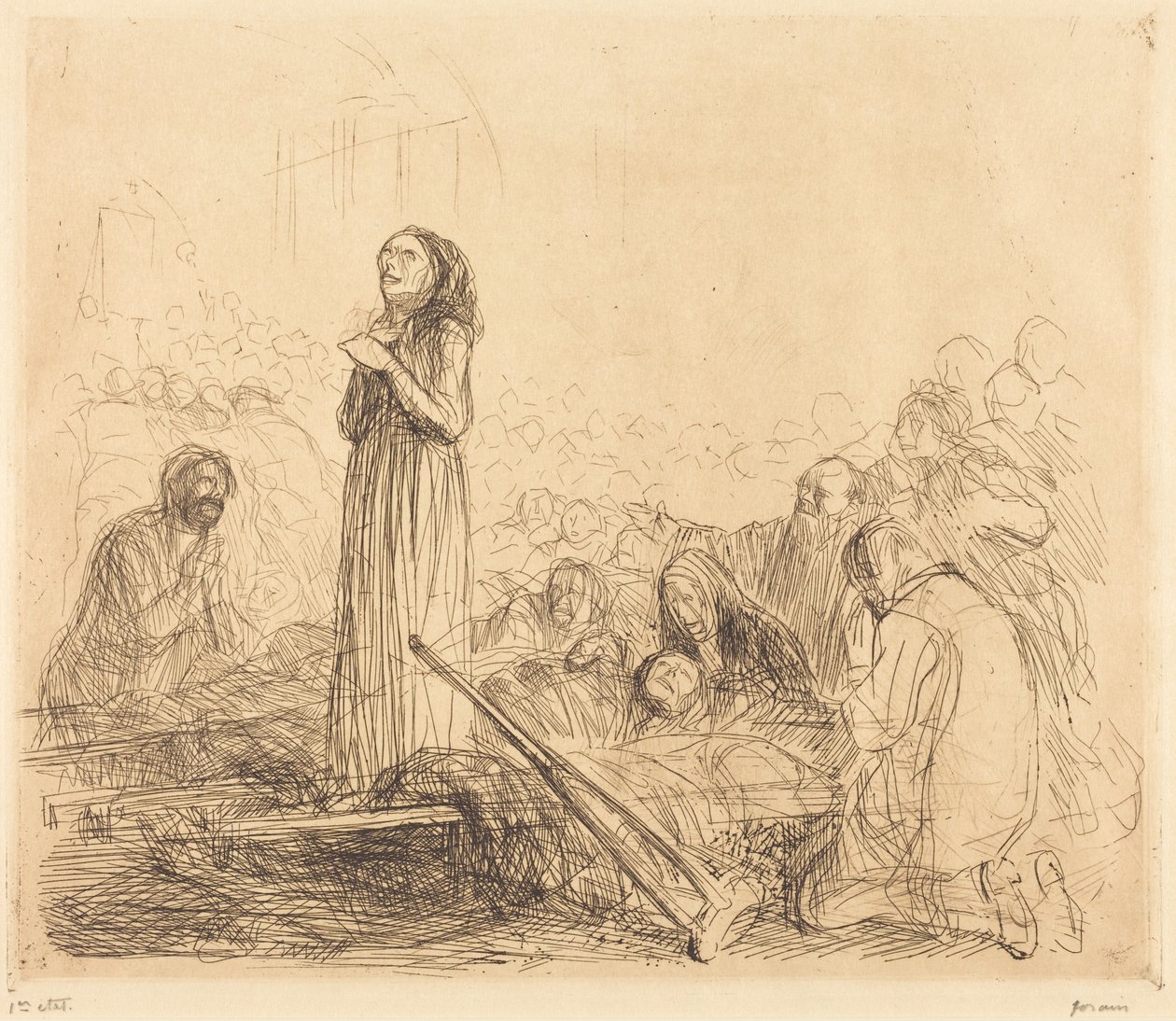 Lourdes, ihmeen kohde (1. kuva) (Lourdes, the Miracle) (ensimmäinen kuva) tekijältä Jean-Louis Forain