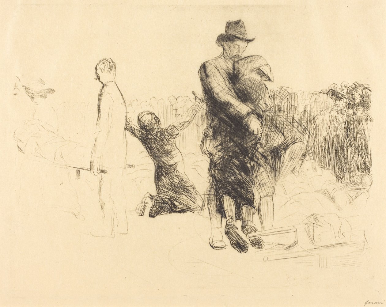 Lourdes, halvaantuneiden kuljetus (Lourdes, Transport of the Paralyzed) tekijältä Jean-Louis Forain