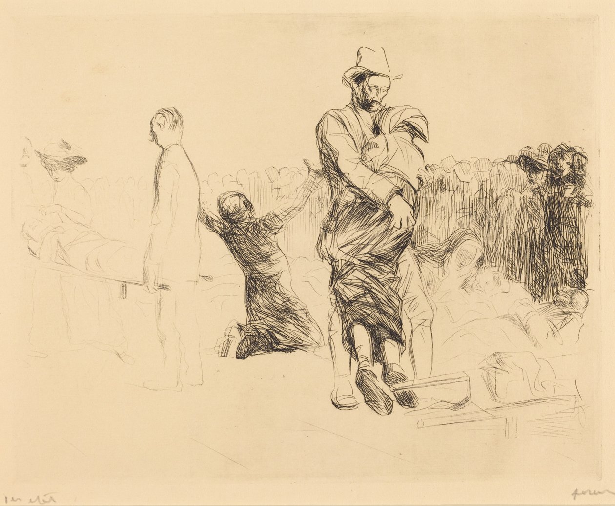 Lourdes, halvaantuneiden kuljetus (Lourdes, Transport of the Paralyzed) tekijältä Jean-Louis Forain