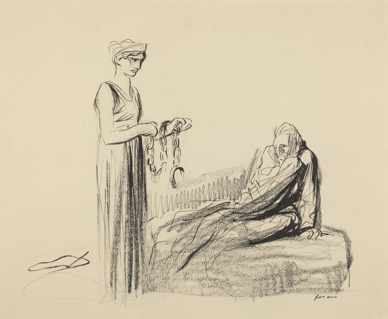 a) Kahleet (recto); b) Useita hahmoja (verso) tekijältä Jean-Louis Forain