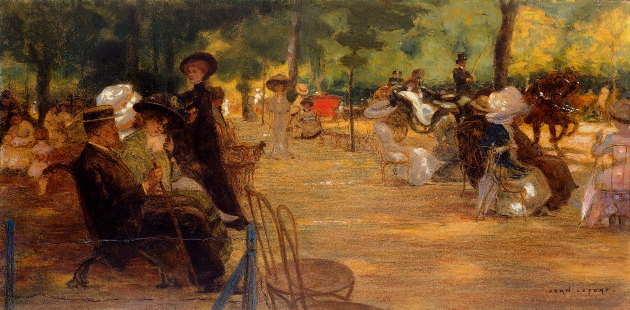 Tyylikäs kokoontuminen Bois de Boulognen puistossa tekijältä Jean-Louis Lefort
