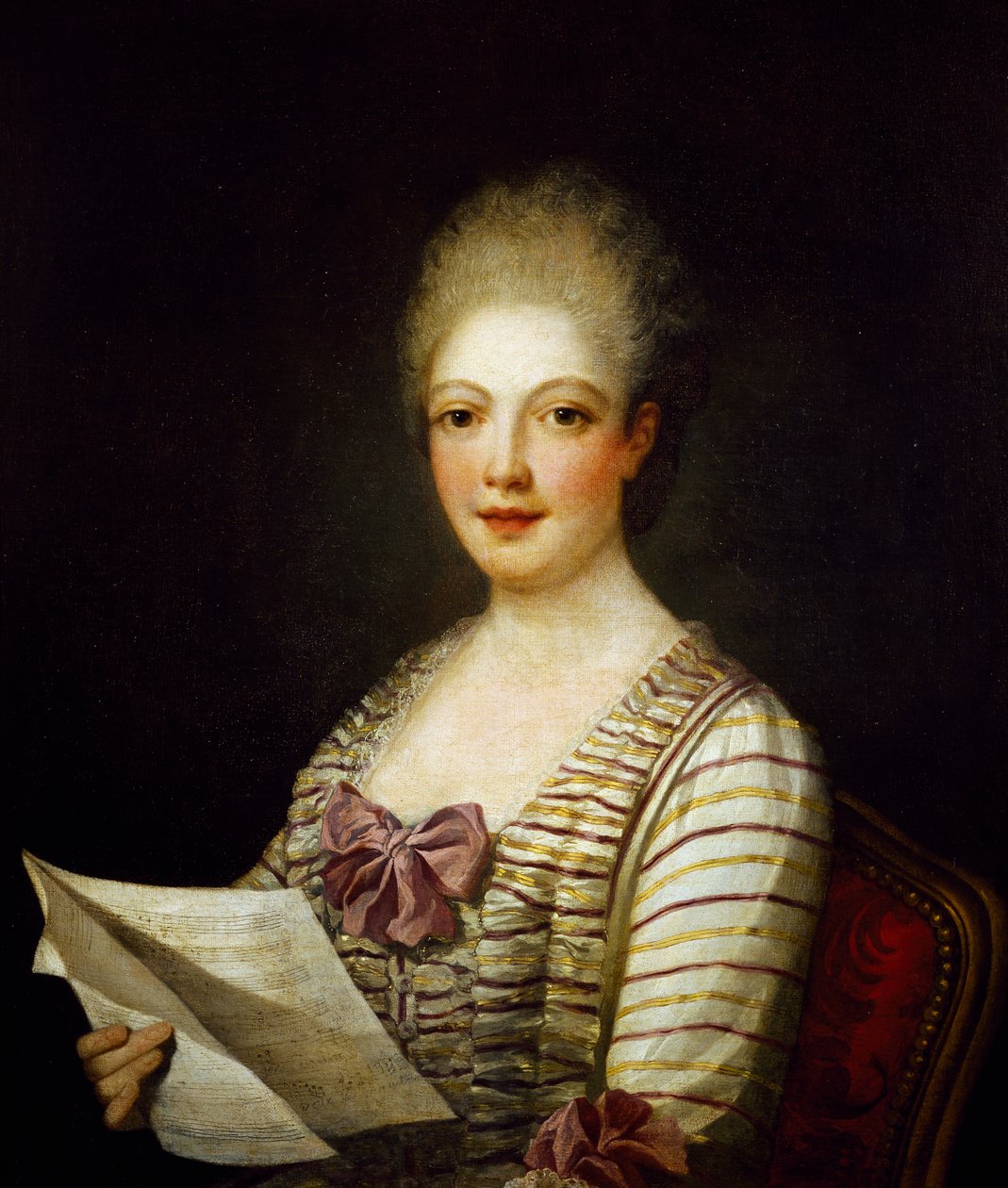 Lucrezia Aguiarin muotokuva nimeltä La Bastardella (1743-1783), italialainen sopraano, Jean Marc Nattierin maalaus tekijältä Jean Marc Nattier