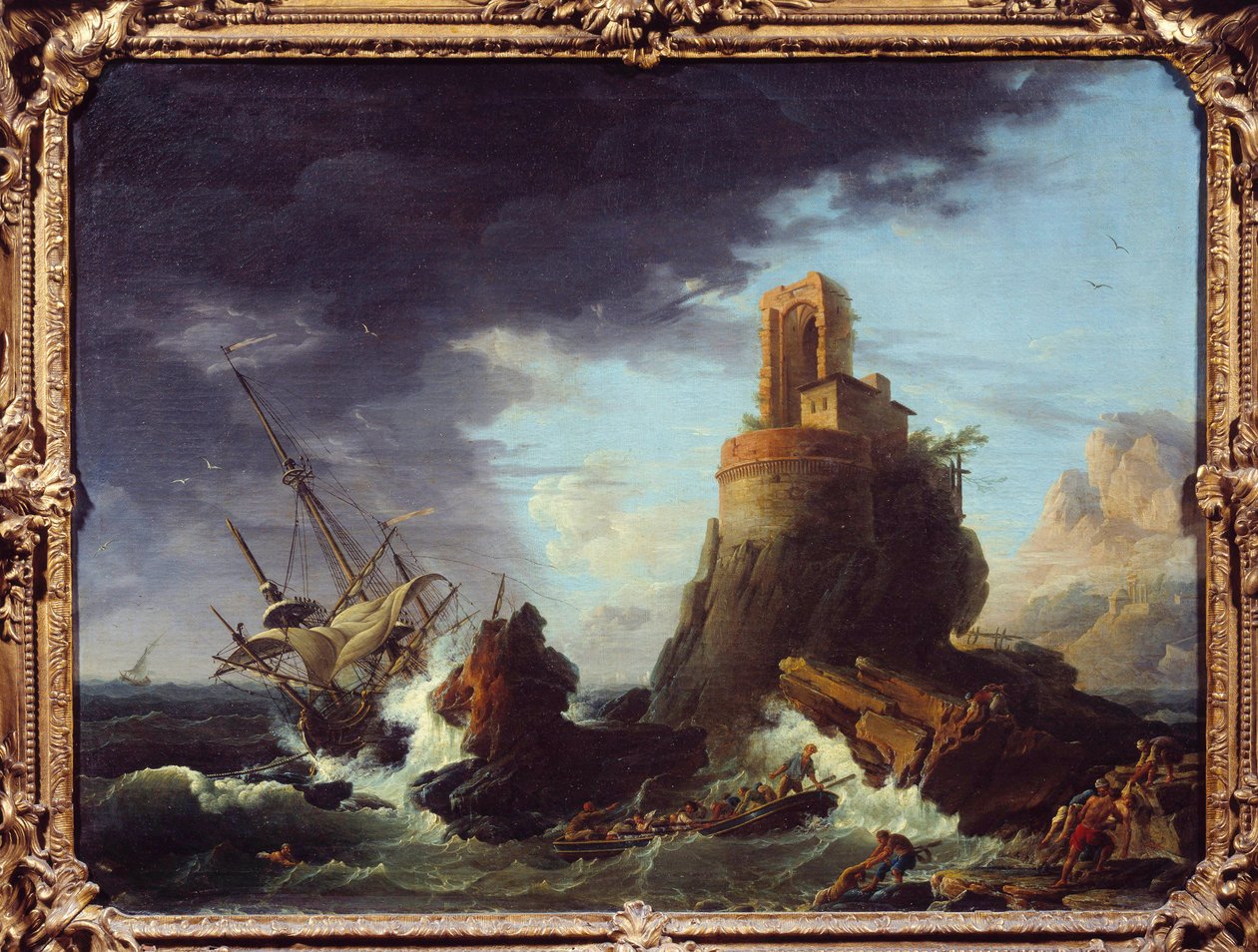 Myrsky. Jean Henryn maalaus sanoi Jean of Arles (1734-1784). 1756. 0,77 x 1,03 mm. Kuvataidemuseo - Palais Longchamp. Marseille. tekijältä Jean Henry