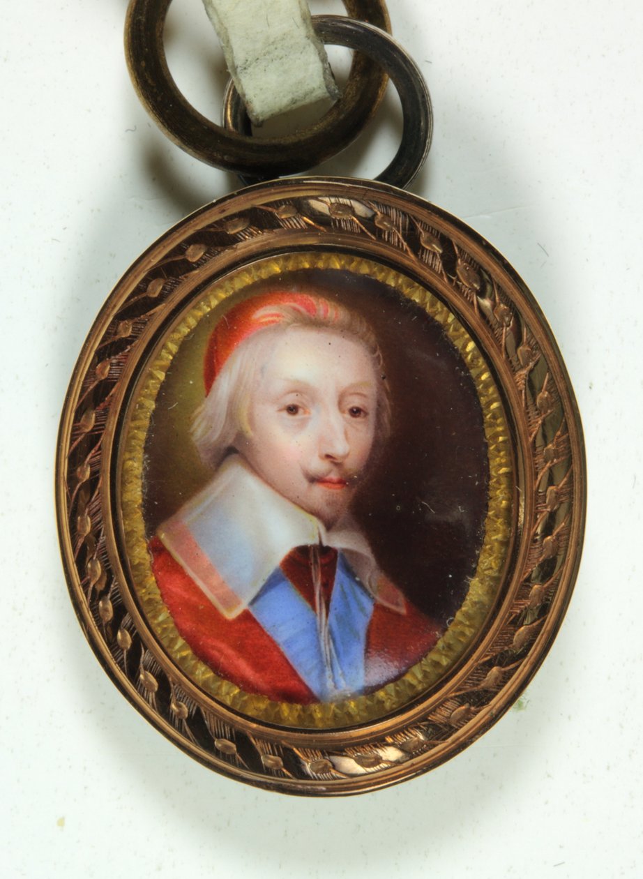 Armand-Jean Du Plessis, kardinaali, herttua De Richelieu (emali) tekijältä Jean (school of) Petitot