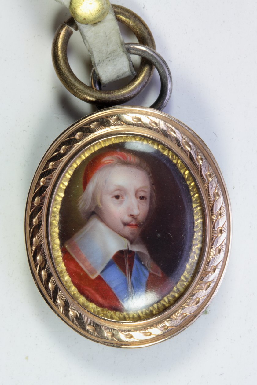 Armand-Jean Du Plessis, kardinaali, herttua De Richelieu (emali) tekijältä Jean (school of) Petitot
