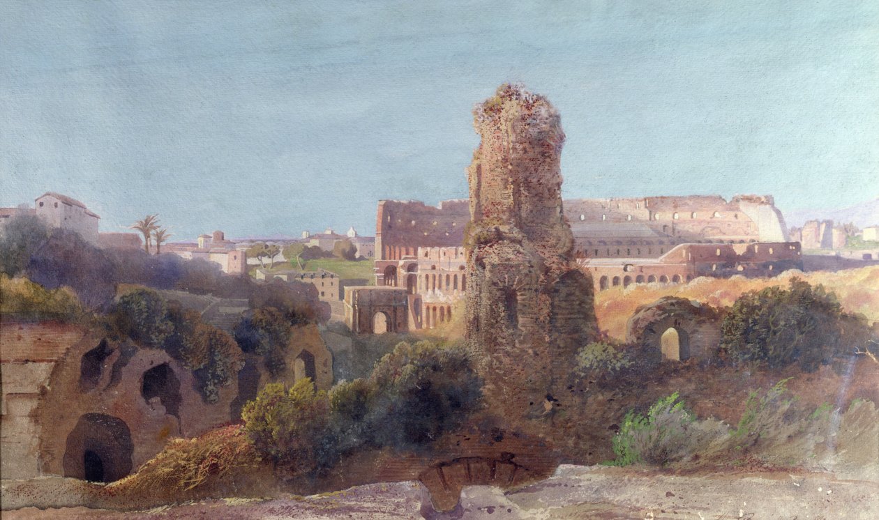 Näkymä Roomaan ja Colosseumille tekijältä Jean Achille Benouville