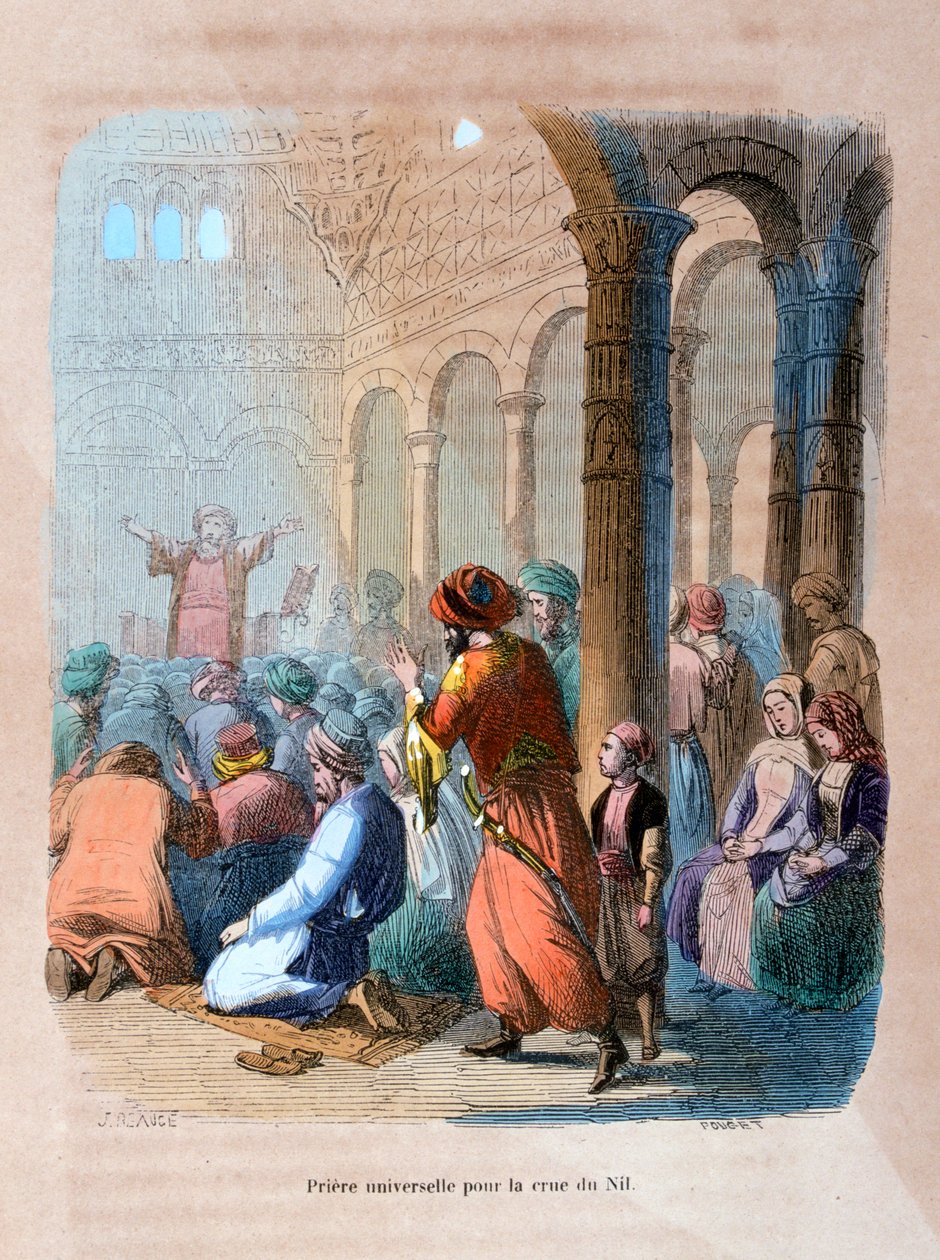 Universaali rukous Niilin tulvan puolesta, Egypti, c1847 tekijältä Jean Adolphe Beauce