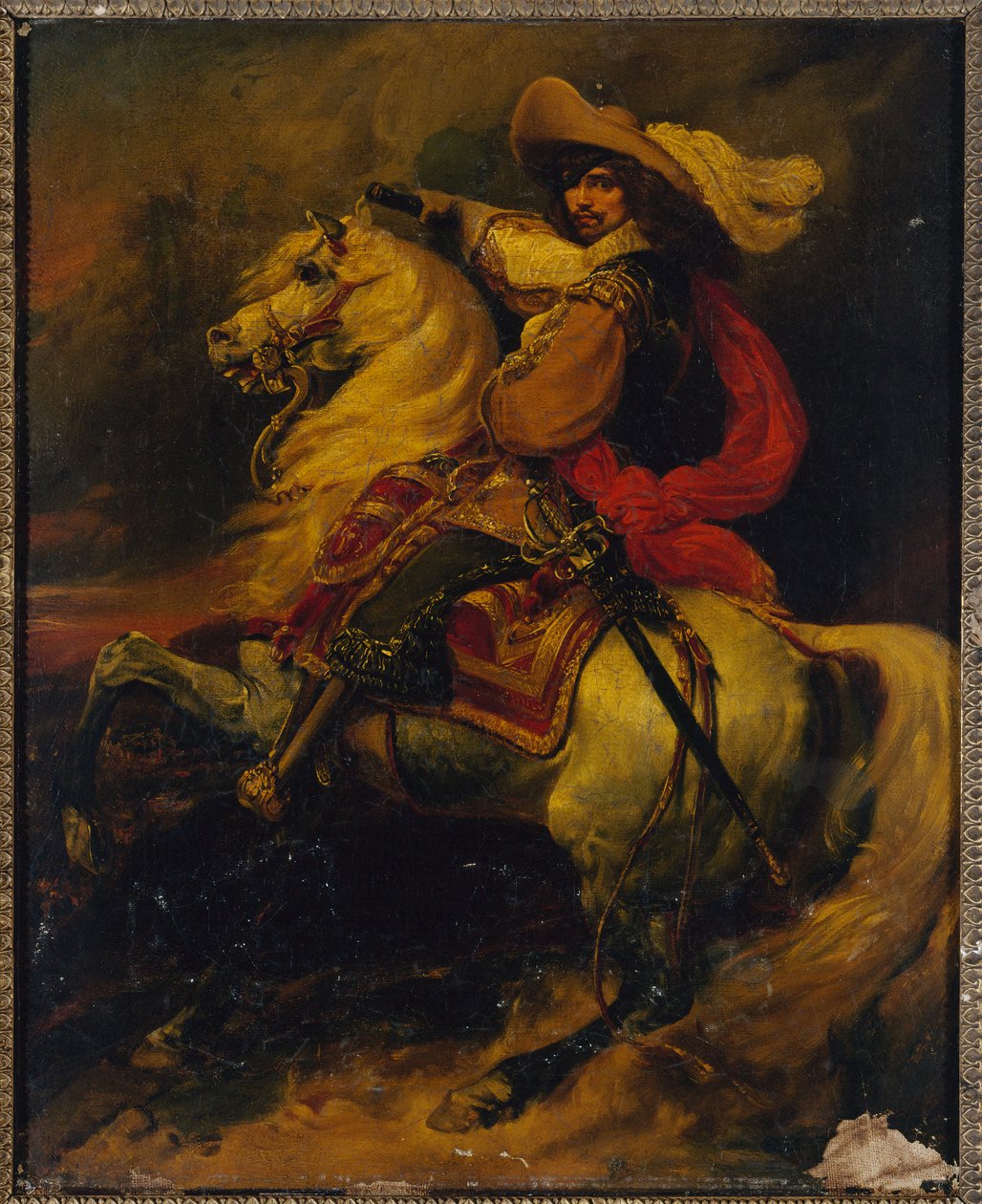 Ranskalainen: Ratsumuotokuva Josias Rantzaun kreivistä (1609-1650), Ranskan marsalkka Josias Rantzau (1609-1650) tekijältä Jean Alaux