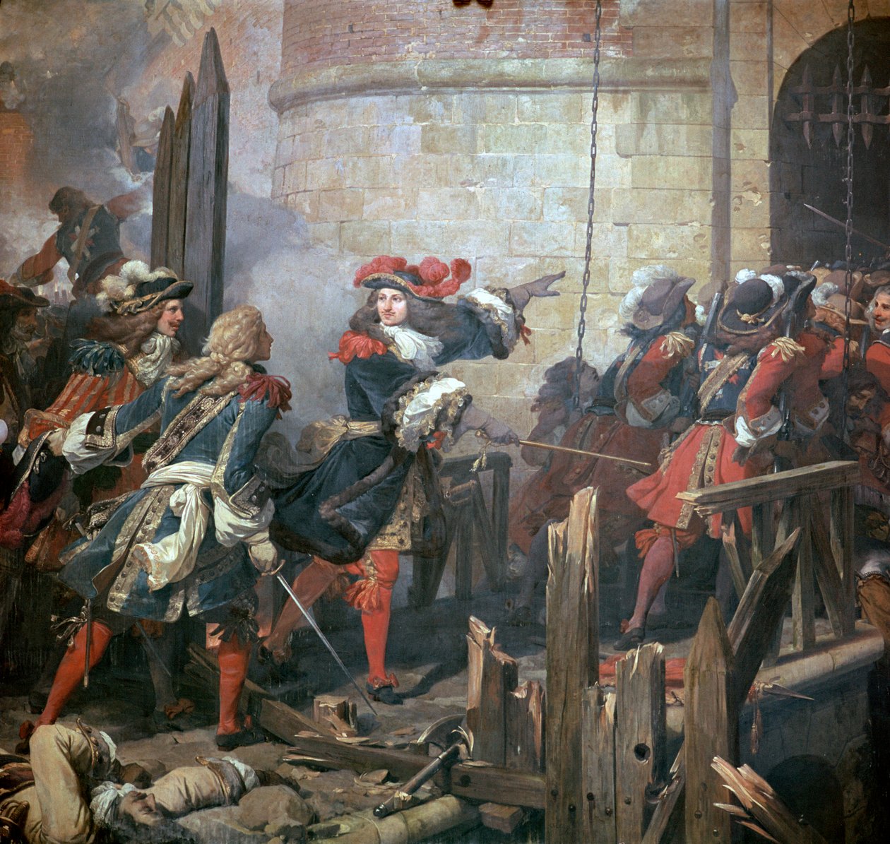 Ludvig XIV johtaa Valenciennesin hyökkäystä 1600-luvulla. tekijältä Jean Alaux