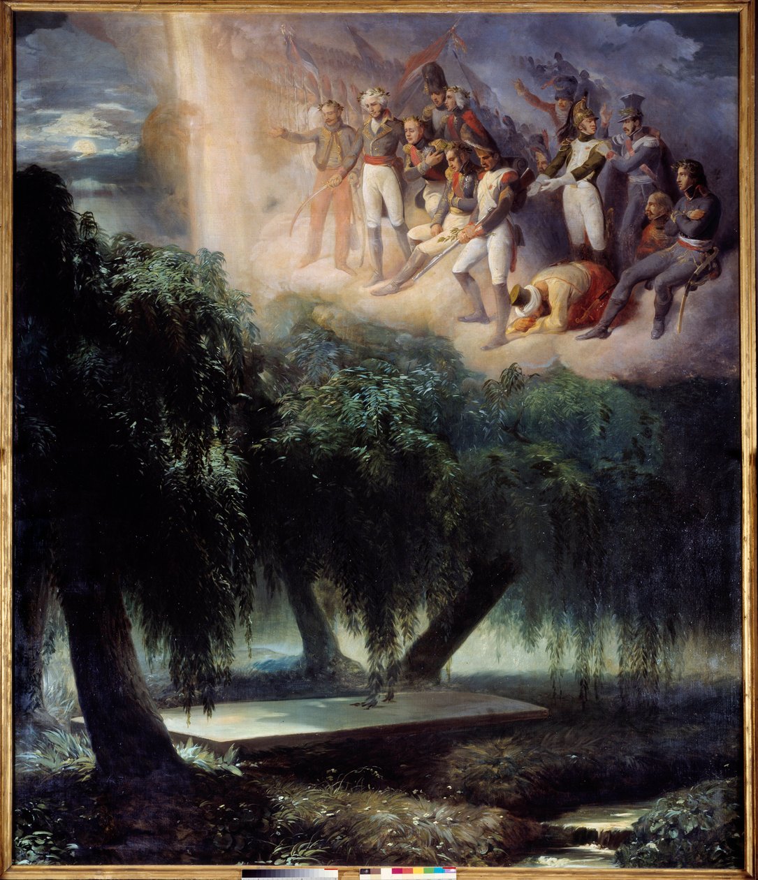 Pyhän Helenan hauta: allegoria Napoleonin hautaamiseen. Jean Alaux