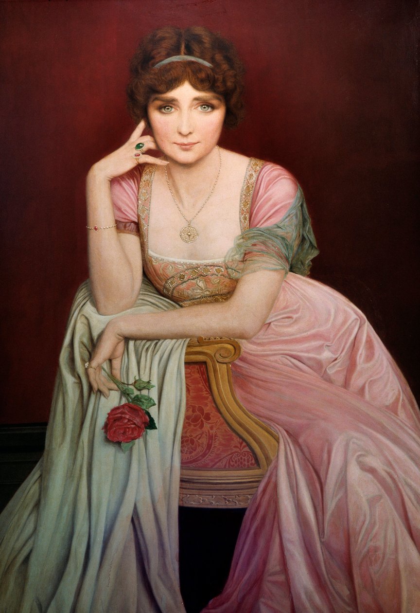 Muotokuva laulaja Genevieve Vixistä (1879-1939) Jean Alex Coraboeufin (1870-1947) maalauksesta 1906 Nantes, Musee des Beaux Arts tekijältä Jean Alexandre Coraboeuf