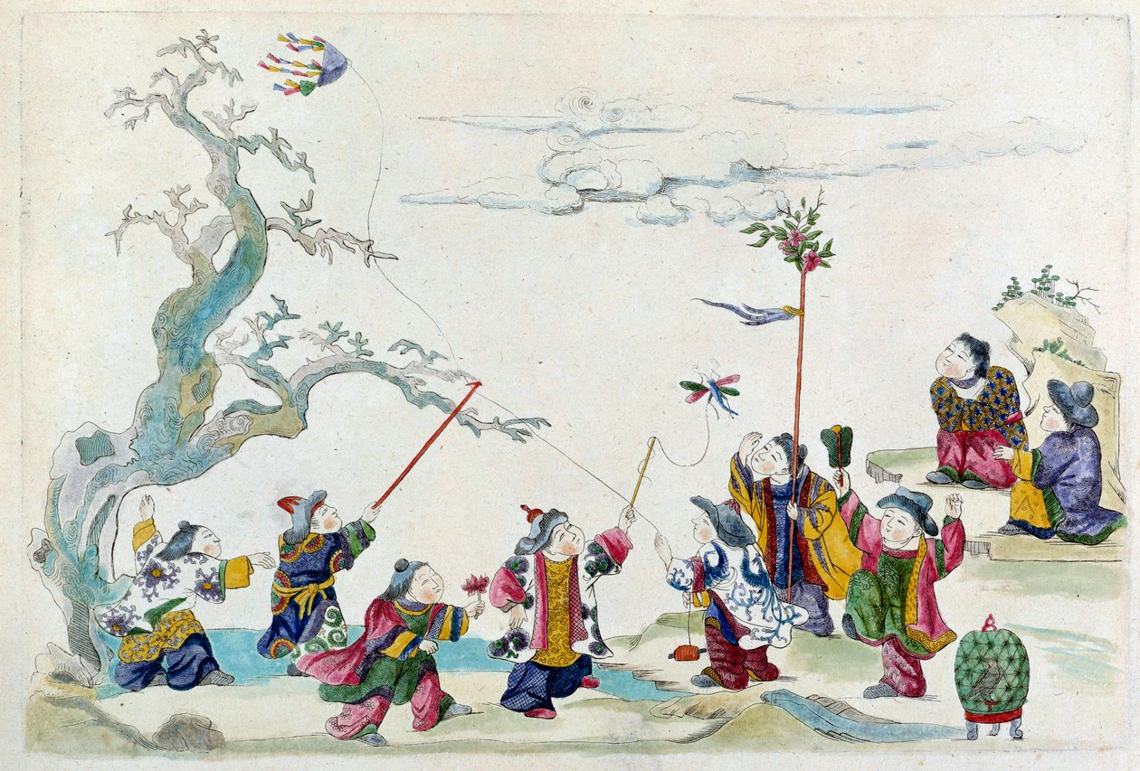 Piirustus kiinalaisesta maljakosta: juhlat. Jean Antoine Fraissen maalaus (1700-luku) tekijältä Jean Antoine Fraisse