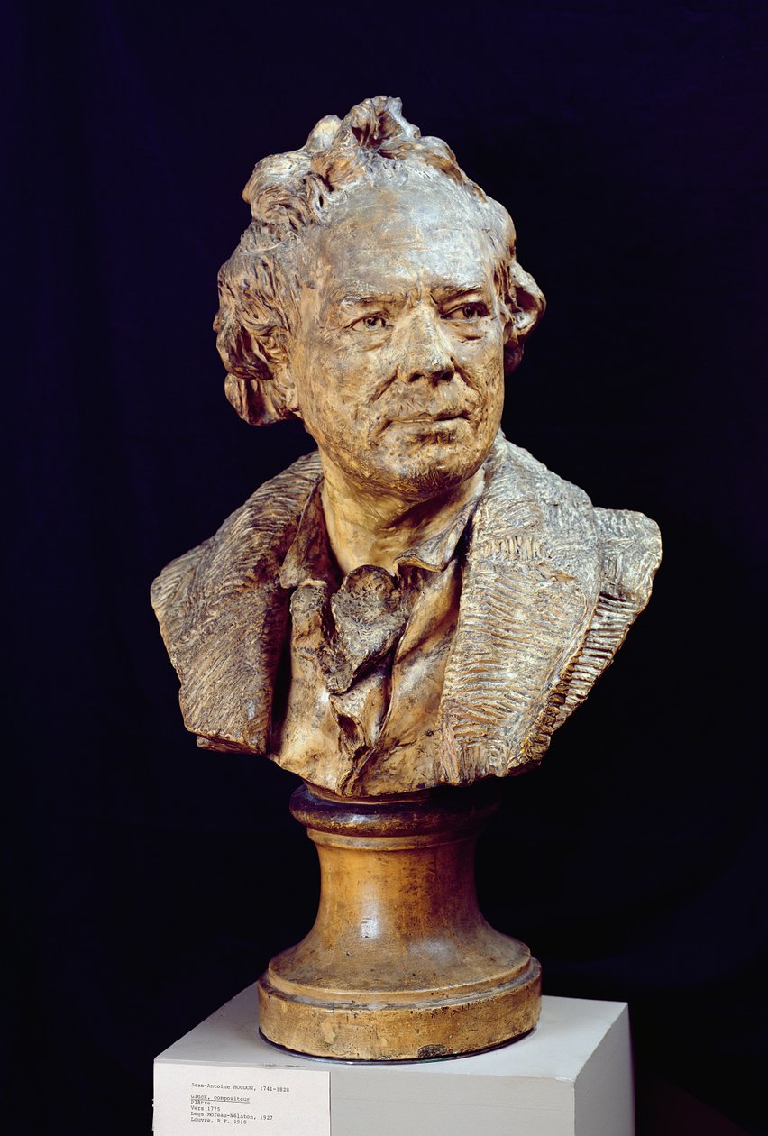 Christoph Wilibald von Gluckin (1714-87) rintakuva n. 1775 (kipsi) tekijältä Jean Antoine Houdon