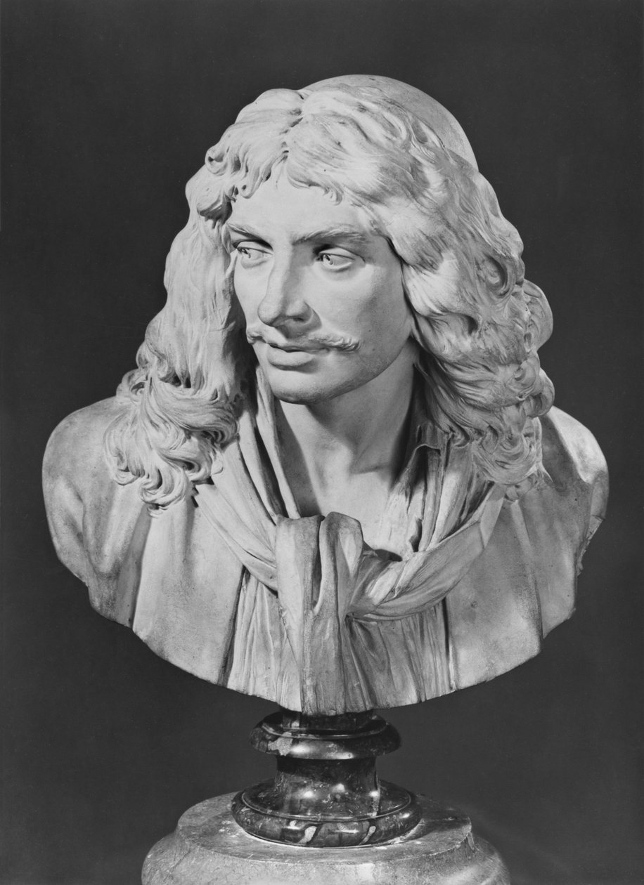 Jean-Baptiste Poquelinin rintakuva, joka tunnetaan nimellä Moliere, 1781 (terrakotta) tekijältä Jean Antoine Houdon
