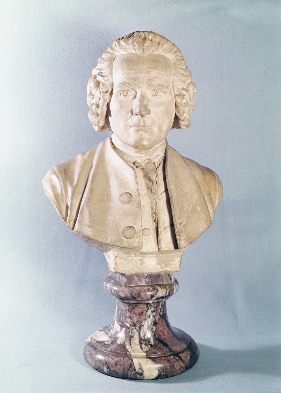 Jean-Jacques Rousseaun (1712-78) rintakuva (marmori) tekijältä Jean Antoine Houdon