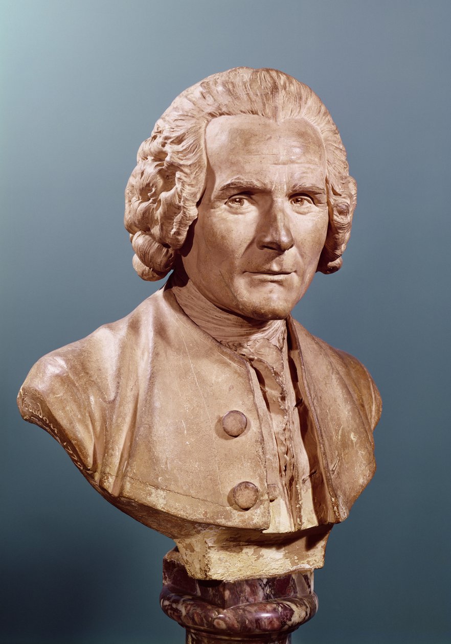 Jean-Jacques Rousseaun (1712-78) rintakuva (terrakotta) tekijältä Jean Antoine Houdon