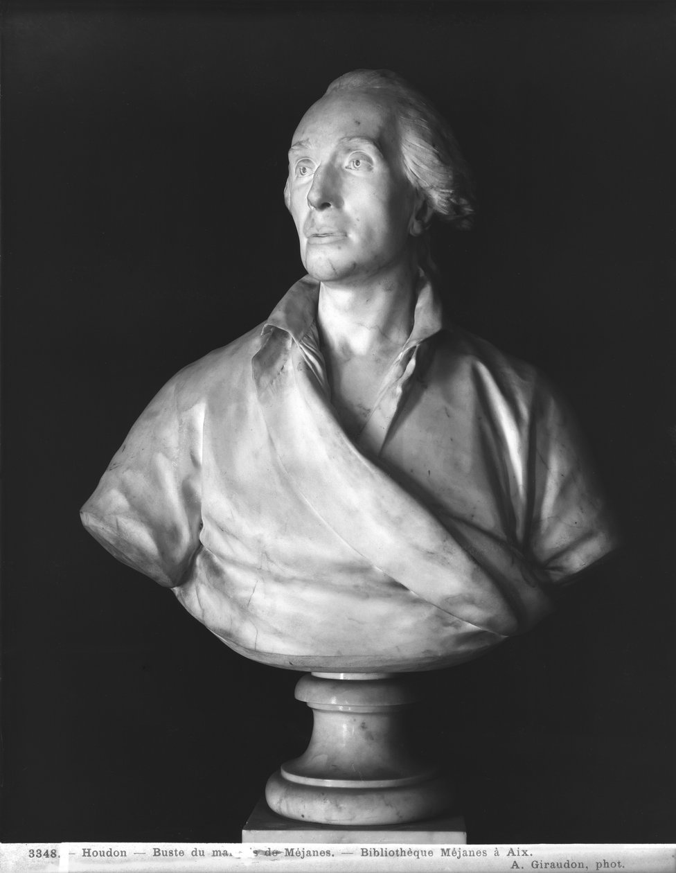 Jean-Baptiste de Piquet (1729-86) Marquis de Mejanes (1729-86) 1786 (marmori) tekijältä Jean Antoine Houdon