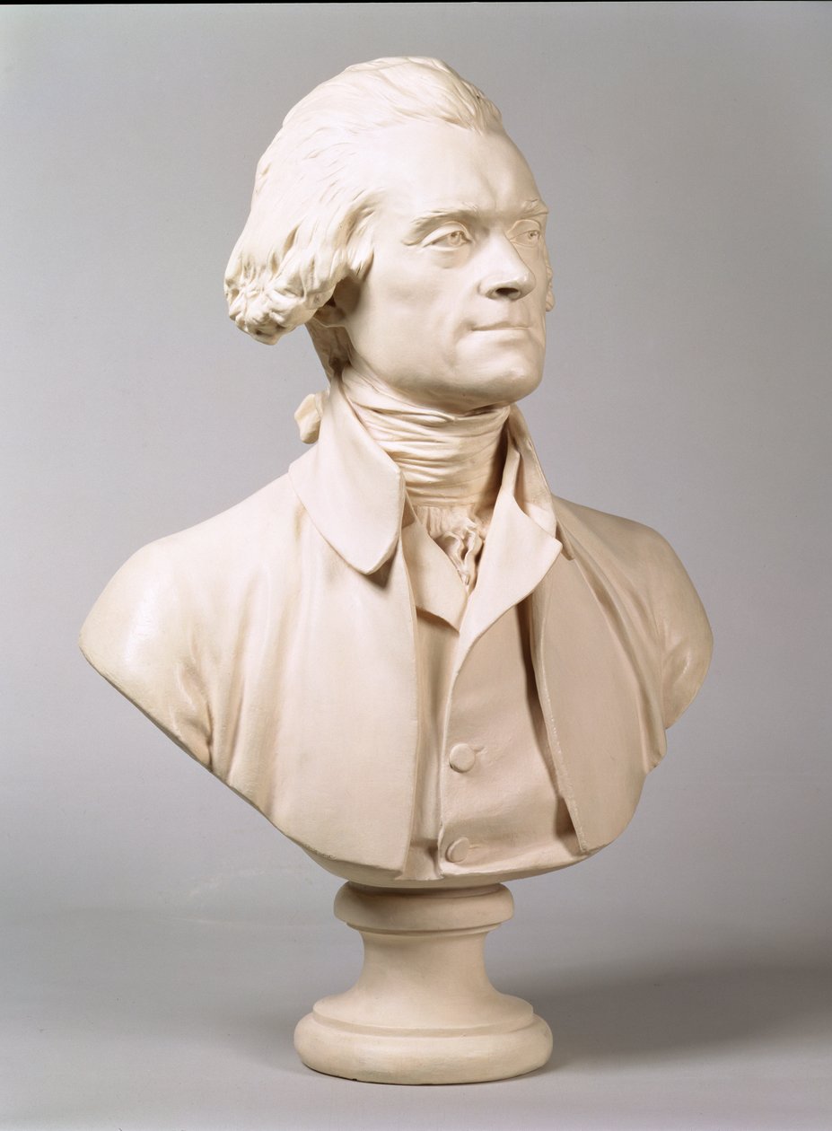 Thomas Jefferson (1743-1826) 1789 (kipsi) tekijältä Jean Antoine Houdon