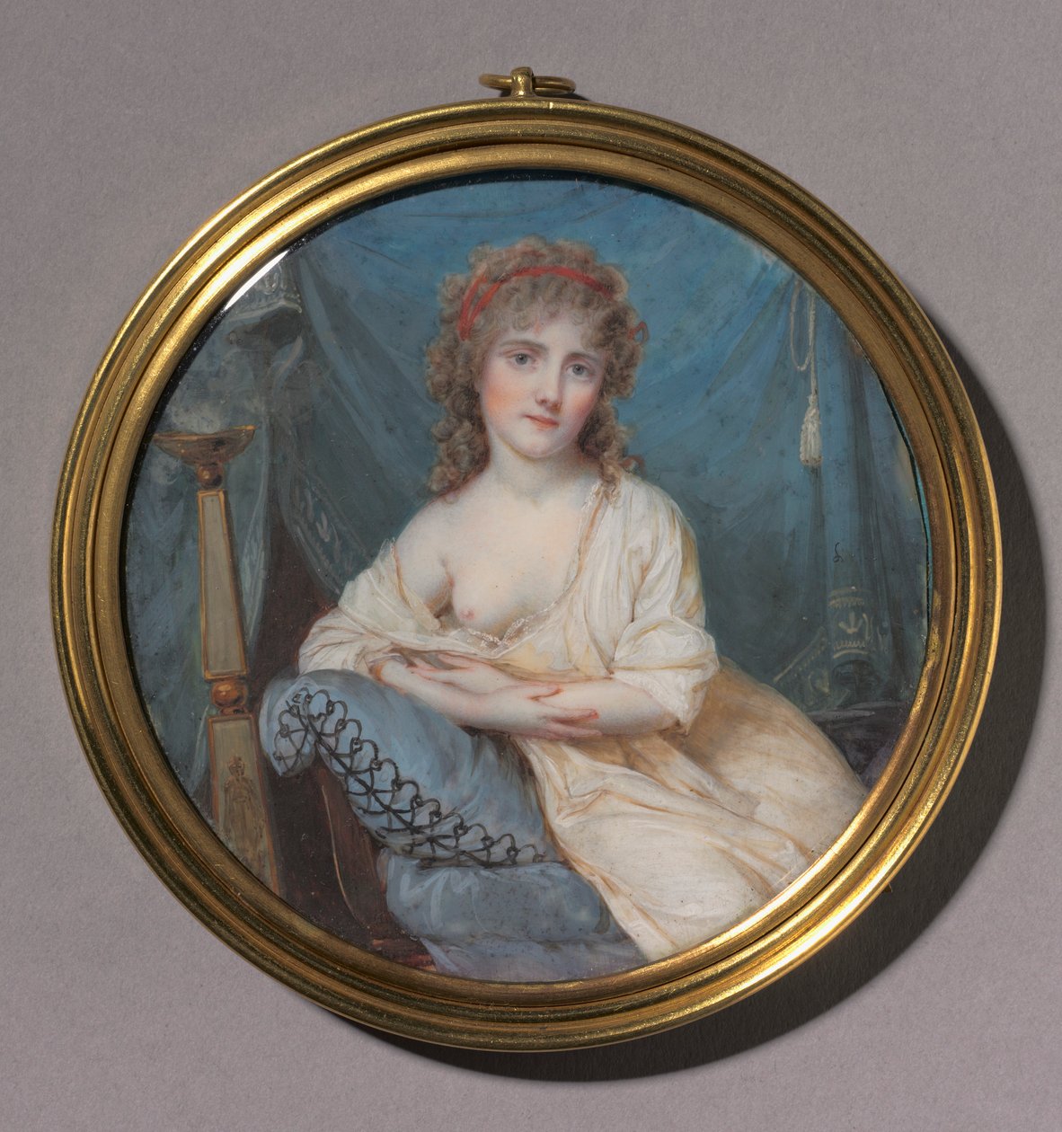 Sohvalla makuuvan naisen muotokuva, c. 1804. tekijältä Jean Antoine Laurent