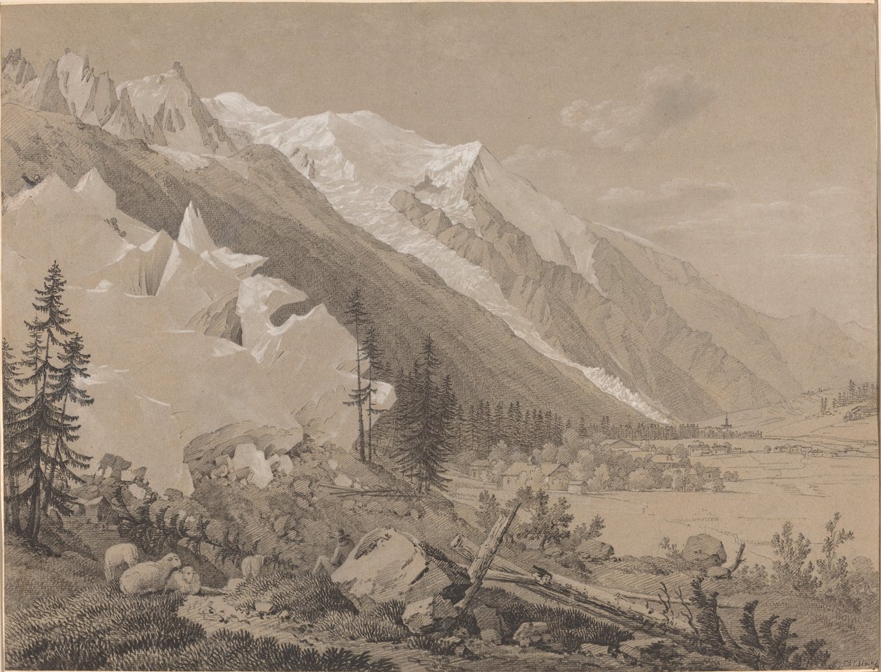 Näkymä Mont Blancille tekijältä Jean Antoine Linck