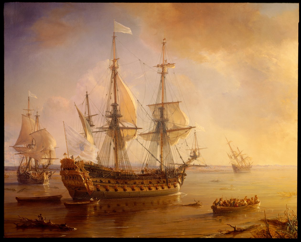 Robert Cavelier de La Sallen tutkimusmatka Louisianassa (aluksen yksityiskohta) tekijältä Jean Antoine Theodore Gudin