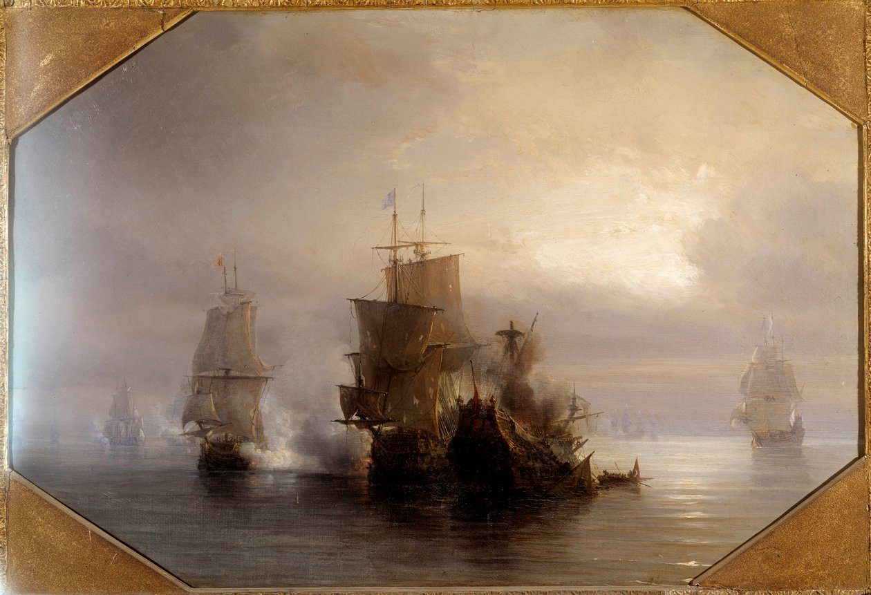 Ritari Marc-Antoine de Saint-Pol Hecourtin (1665-31. lokakuuta 1705) meritaistelu, 31.10.1705 Hän antoi nimensä läheiselle Saint-Pol-sur-Mer-kaupungille (Saint Paul sur mer). Theodore Gudinin (1802-1880) maalaus 1800-luvulta. Pariisi, Musee de la Marine tekijältä Jean Antoine Theodore Gudin