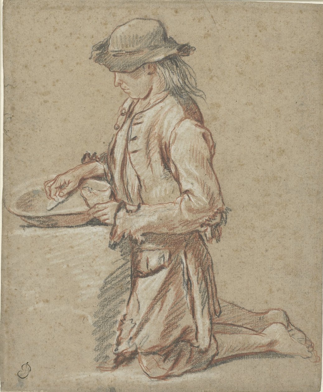 Nen amb barret de feltre en acabat de cocció tekijältä Jean Antoine Watteau (rejected attribution)