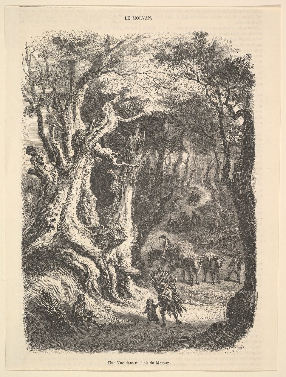 Näkymä Morvanin metsässä, 1837-66. tekijältä Jean Antoine Watteau