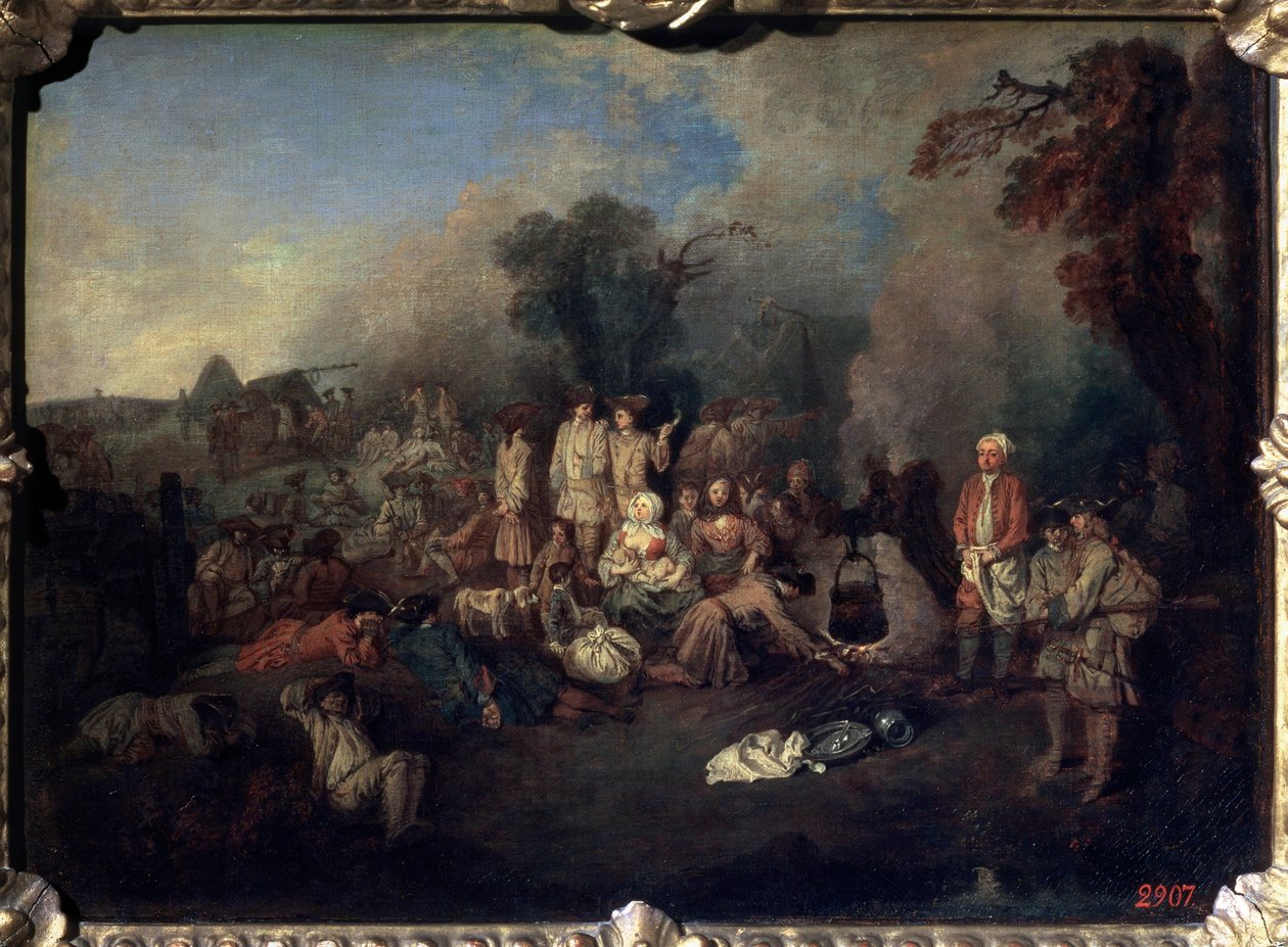 Bivouac, c1710 tekijältä Jean Antoine Watteau