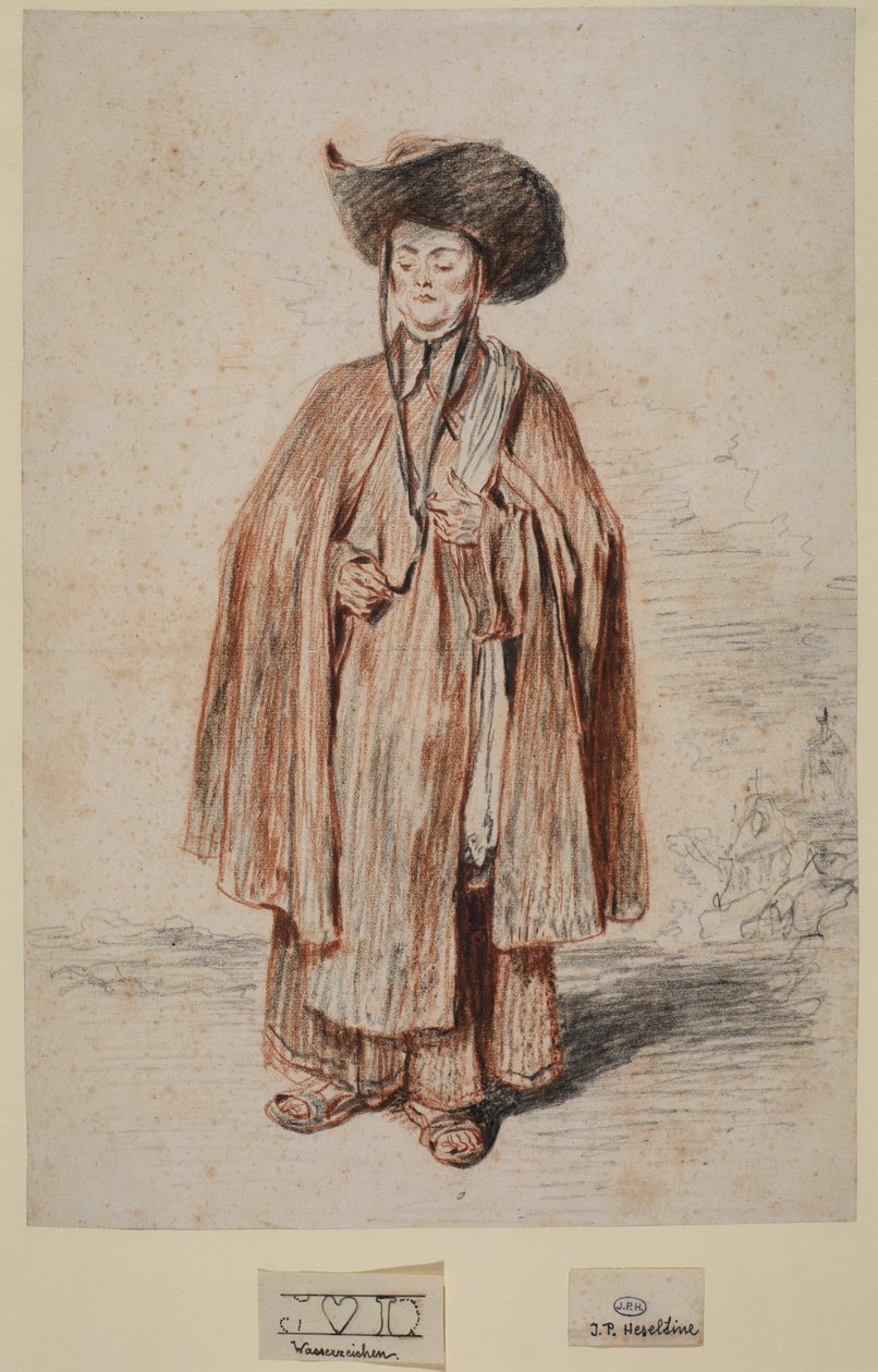 Karmeliittiluori seisomassa, n. 1715 tekijältä Jean Antoine Watteau