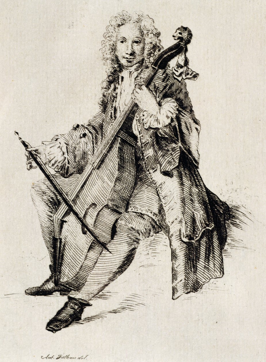Sellisti, Jean Antoine Watteau (1684-1721), kaiverrus, Ranska tekijältä Jean Antoine Watteau