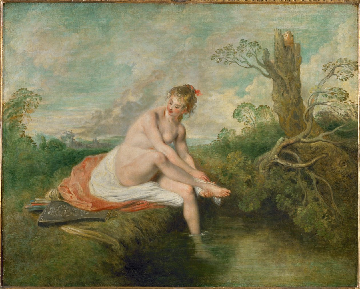 Diane au bain - Diana uimassa... tekijältä Jean Antoine Watteau