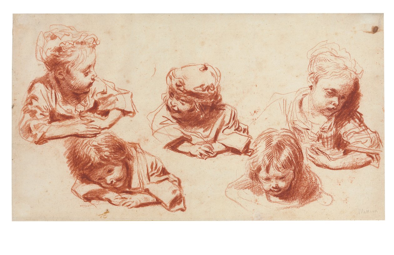 Viisi tutkimusta lapsista tekijältä Jean Antoine Watteau