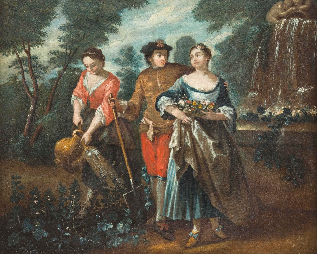Saksa: Koulu Noble love couple tekijältä Jean Antoine Watteau