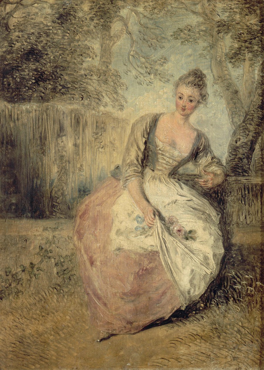 Huolestunut Mantis, 1716-1720 tekijältä Jean Antoine Watteau