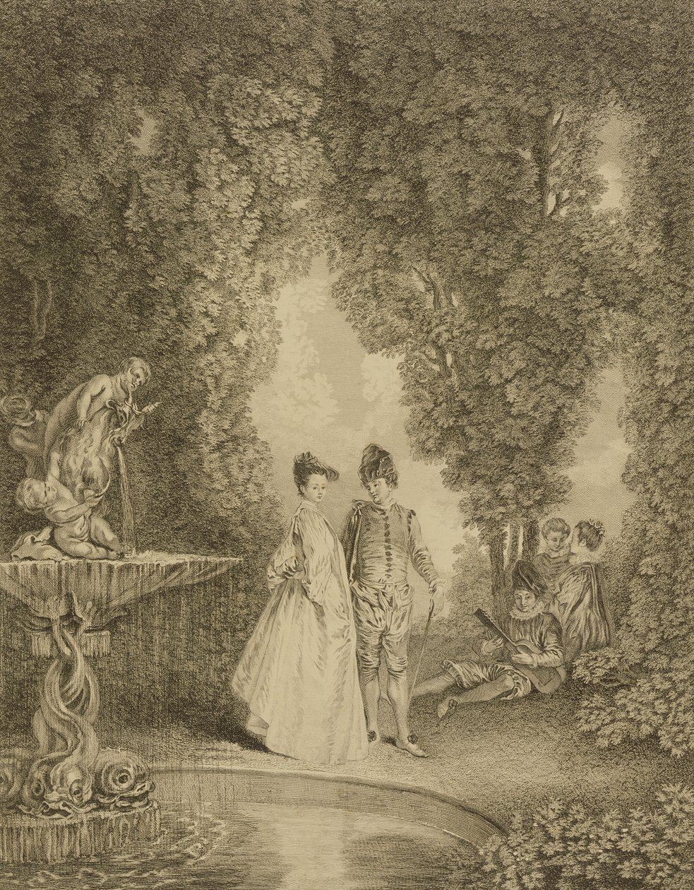 Vesiputous tekijältä Jean Antoine Watteau