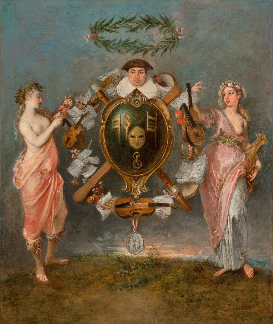 Musiikin ja komedian liitto tekijältä Jean Antoine Watteau