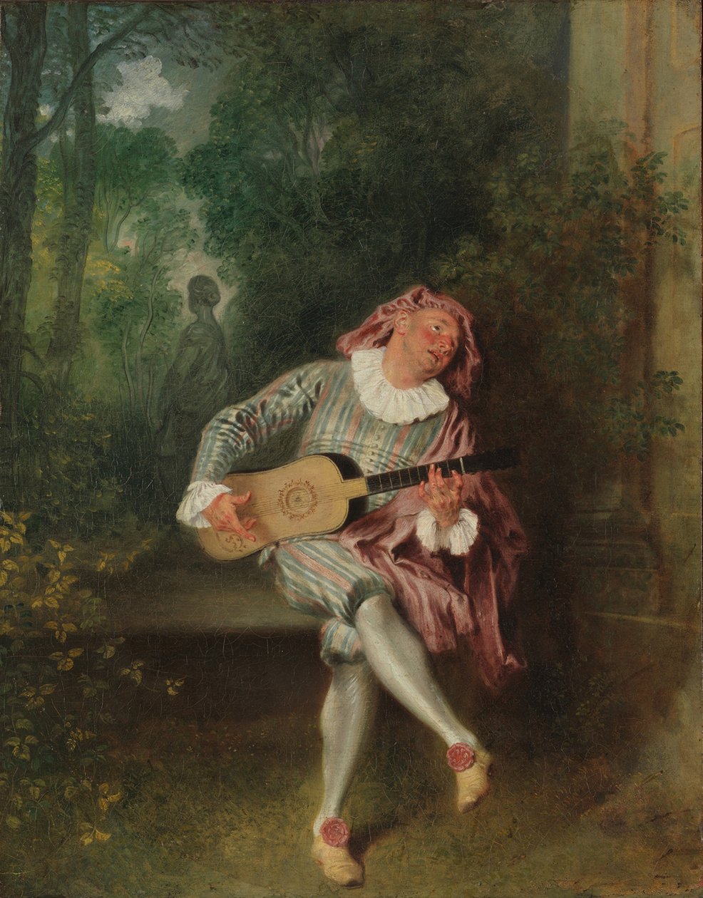 Mezzetin, n. 1718-20 (öljy kankaalle) tekijältä Jean Antoine Watteau