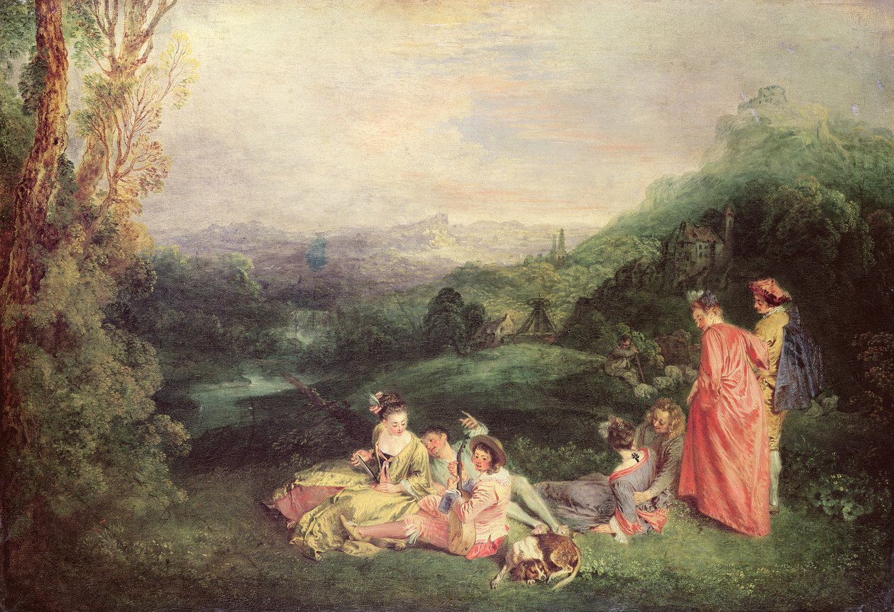 Rauhallinen rakkaus, n. 1718-1919 tekijältä Jean Antoine Watteau