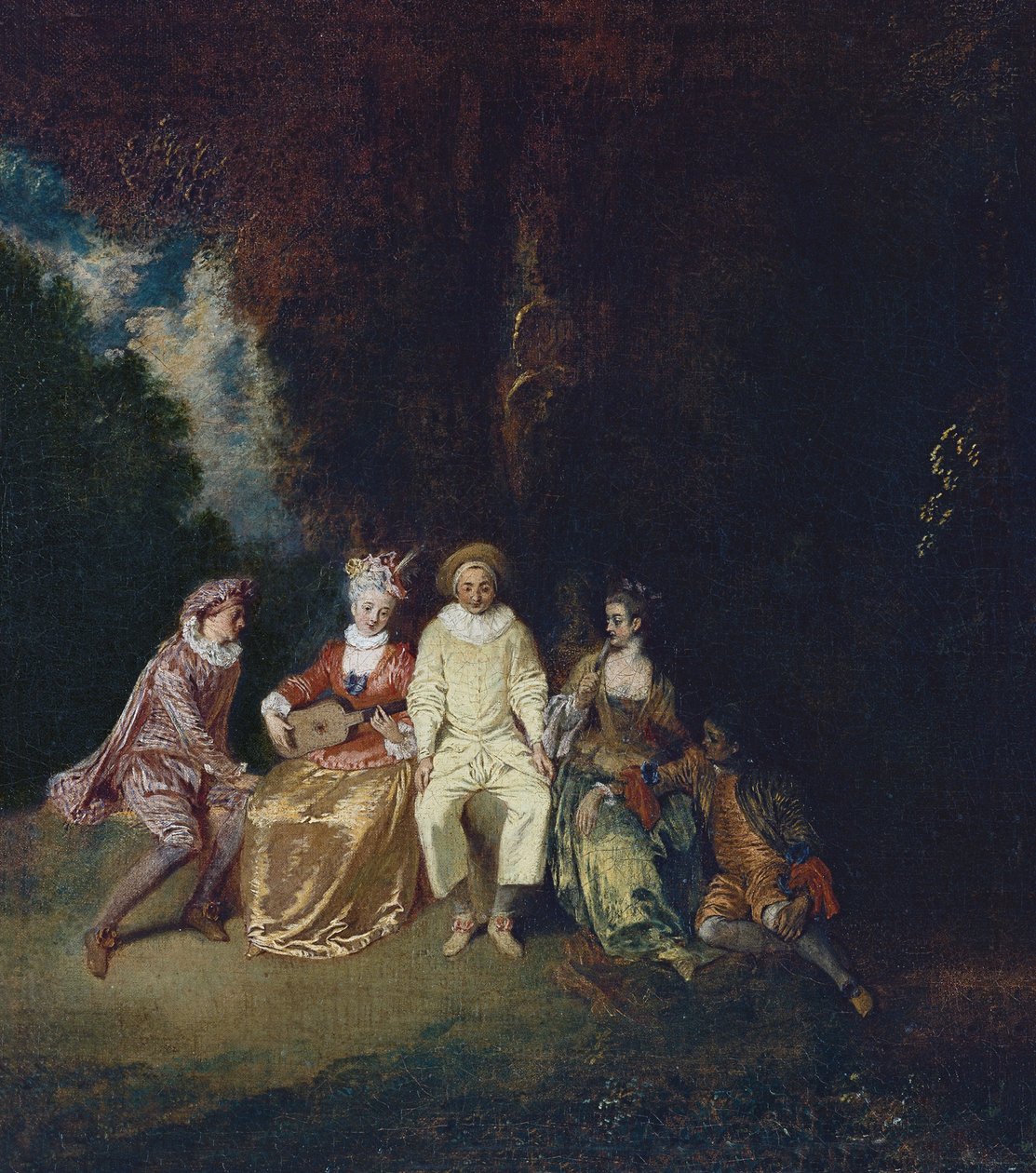 Pierrot-sisältö, noin 1712 tekijältä Jean Antoine Watteau